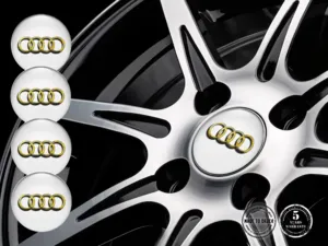 Audi Pegatinas de Aro Versión Diseño de Cúpula Elegante